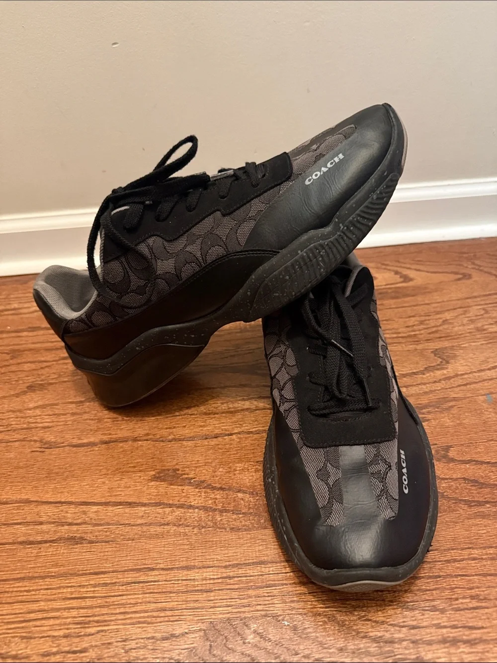 Coach Men's Citysole Runner Black Signature Jacquard Sneakers C8812 Size 13D